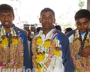 M’lore: MLA J R Lobo felicitates Silver Medalists Cricketers of St Agnes Special School